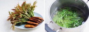 香椿芽拌香豆干步骤1-2