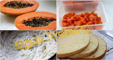 木瓜裸蛋糕步骤1-4