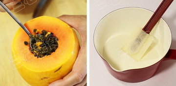 木瓜牛奶冻步骤3-4