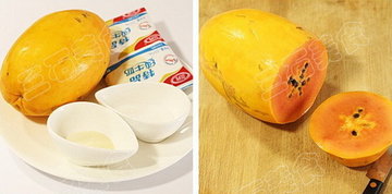 木瓜牛奶冻步骤1-2