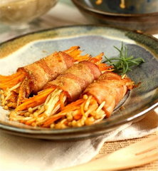 金针菇胡萝卜培根卷