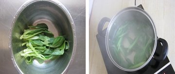 小白菜摊饼的做法步骤1-2