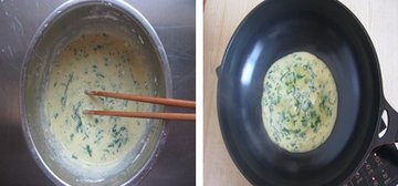小白菜摊饼的做法步骤7-8