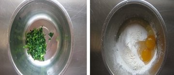 小白菜摊饼的做法步骤5-6