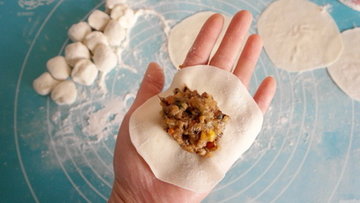 梅干菜糯米烧麦的做法步骤11