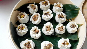 梅干菜糯米烧麦的做法步骤14