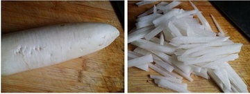 腊肉煨白萝卜丝步骤2