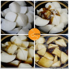蚝汁烧白萝卜的做法步骤1-4