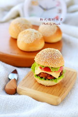 韩式猪排汉堡的做法