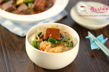 韭菜鸭血魔芋粉步骤13