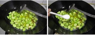 韭菜炒蚕豆步骤3-4