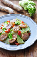 儿菜炒腊肠的做法