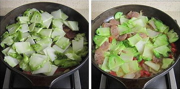 儿菜炒腊肠步骤5-6