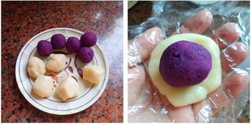 紫薯冰皮月饼的做法步骤7-8