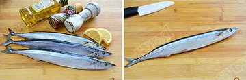 盐烤秋刀鱼步骤1-2