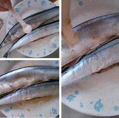 煎秋刀鱼步骤1-3