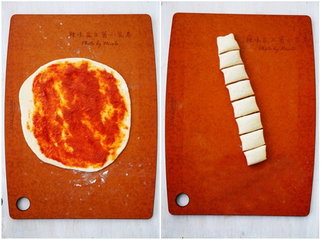 辣味花生小花卷的做法步骤3-4