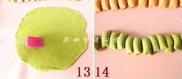 双色菜汁花卷的做法步骤13-14