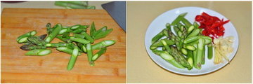 北极虾仁炒芦笋步骤1-2