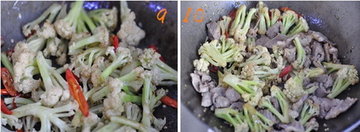 干锅孜然羊肉花菜步骤9-10