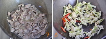 干锅孜然羊肉花菜步骤7-8