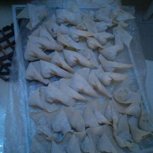 四川三角形抄手怎么包-图解四川三角皮抄手包法7