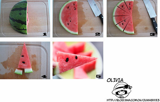 西瓜果盘怎么切最漂亮-图解好看西瓜摆盘的5种优雅切法1