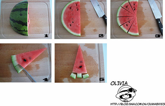 西瓜果盘怎么切最漂亮-图解好看西瓜摆盘的5种优雅切法3