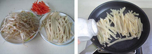 绿豆芽炒千张丝1