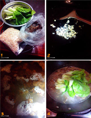 青菜虾皮酥肉汤的做法-青菜虾皮酥肉汤怎么煲1