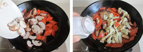 香菇花菜炒胡萝卜3