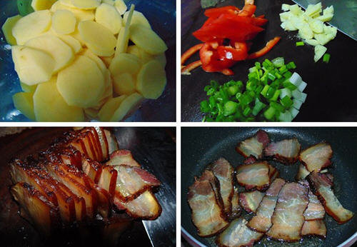 烟熏腊肉炒土豆片1