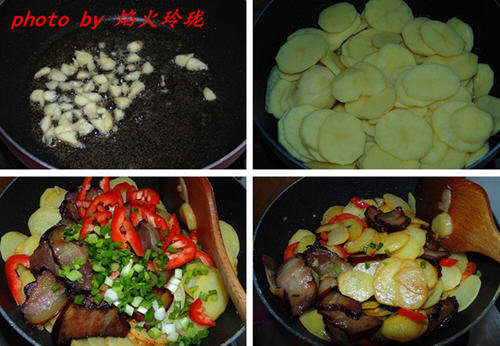 烟熏腊肉炒土豆片2