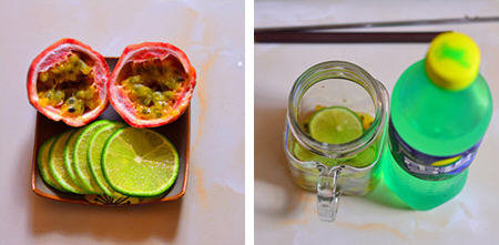 百香果柠檬雪碧冰饮1