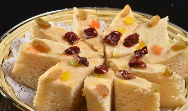 麦片和黄桃是天生一对，【麦片黄桃发糕】增强骨骼，美白祛斑1