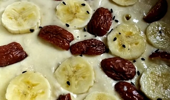 麦片和黄桃是天生一对，【麦片黄桃发糕】增强骨骼，美白祛斑3