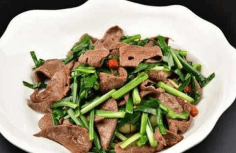 韭菜炒猪肝的功效-韭菜炒猪肝的做法1