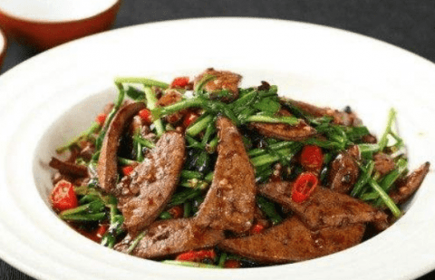 韭菜炒猪肝的功效-韭菜炒猪肝的做法5