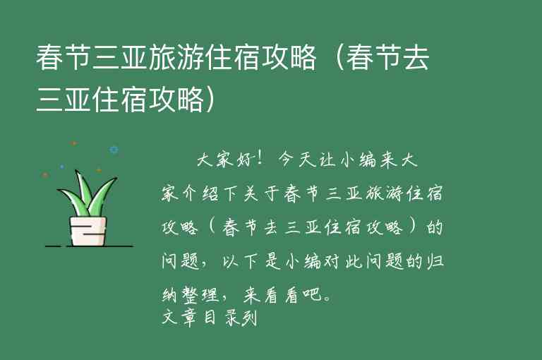 带老人三亚旅游攻略（三亚旅游攻略老人）1