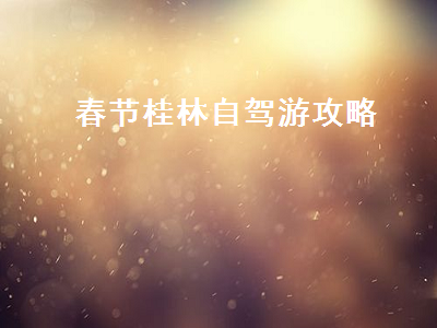 春节桂林自驾游攻略（春节桂林自驾游最详细攻略）2