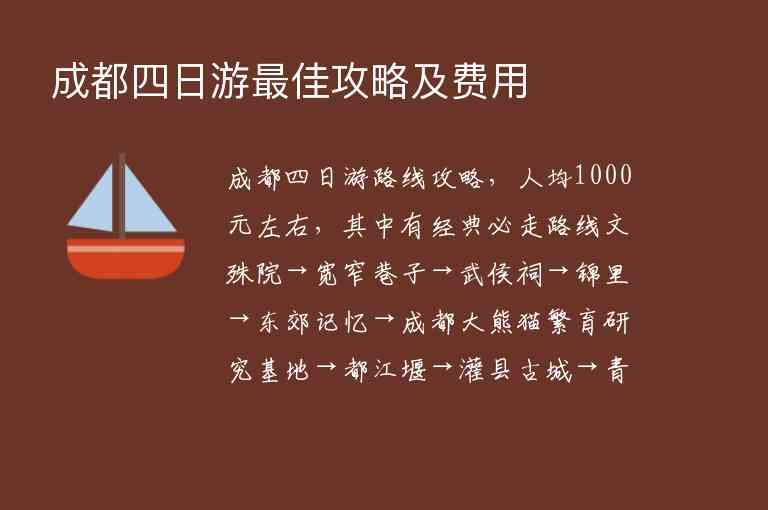 成都四日游最佳攻略及费用1