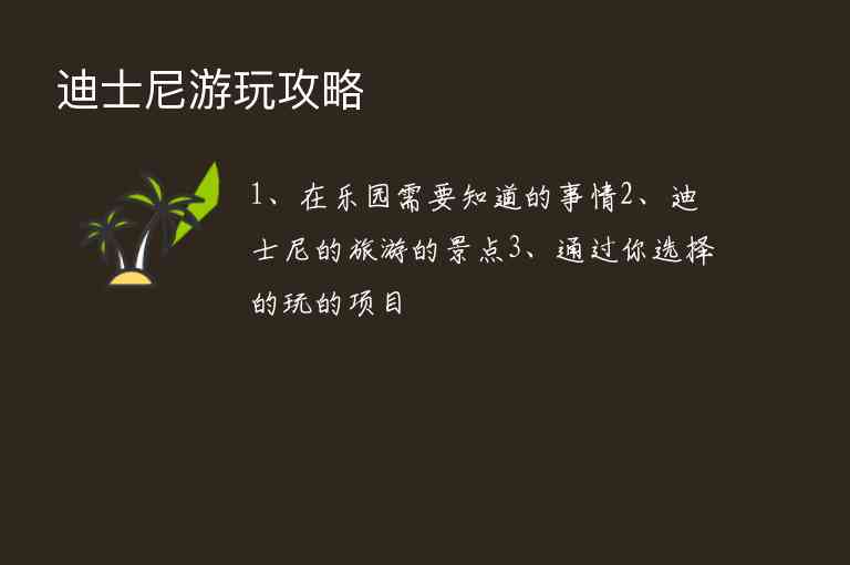 迪士尼游玩攻略1