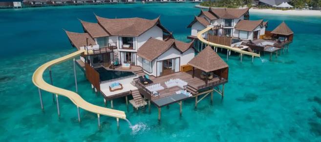 卓美亚JV网红滑梯,马代开放后的度假时光可以这么过9