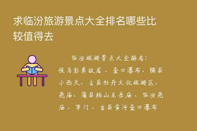 求临汾旅游景点大全排名哪些比较值得去1