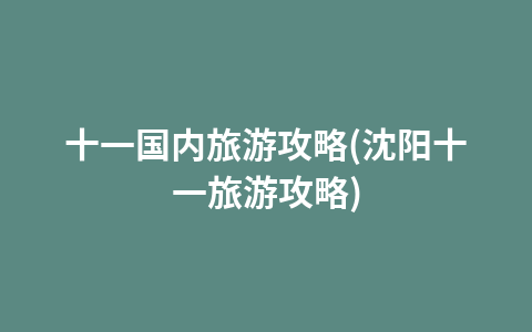 十一国内旅游攻略(沈阳十一旅游攻略)1