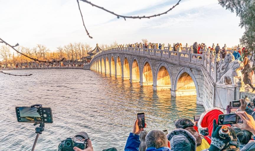 原创 冬游颐和园——观燕山日落，赏金光穿洞11