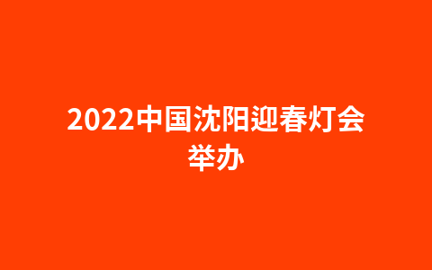 2022中国沈阳迎春灯会举办1