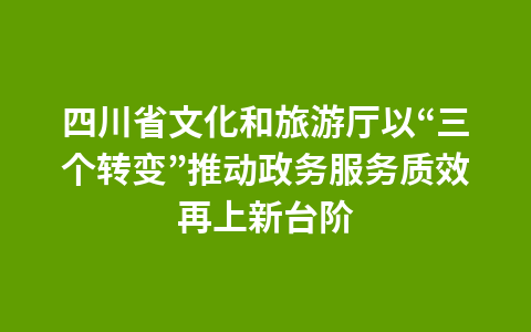 四川省文化和旅游厅以“三个转变”推动政务服务质效再上新台阶1