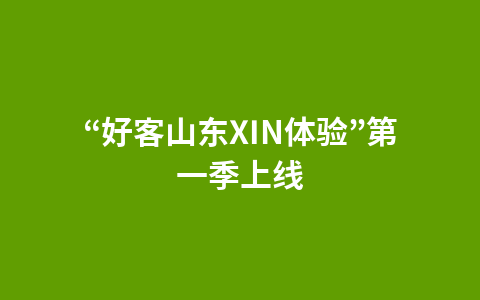 “好客山东XIN体验”第一季上线1