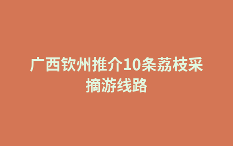 广西钦州推介10条荔枝采摘游线路1